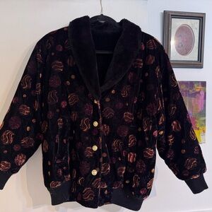 Vintage Black and Purple Women's Jacket